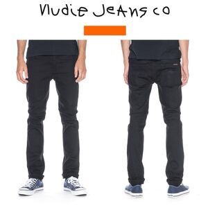 Nudie Jeans Grim Tim Dry Cold Black – Slim Straight – Premium Raw Denim